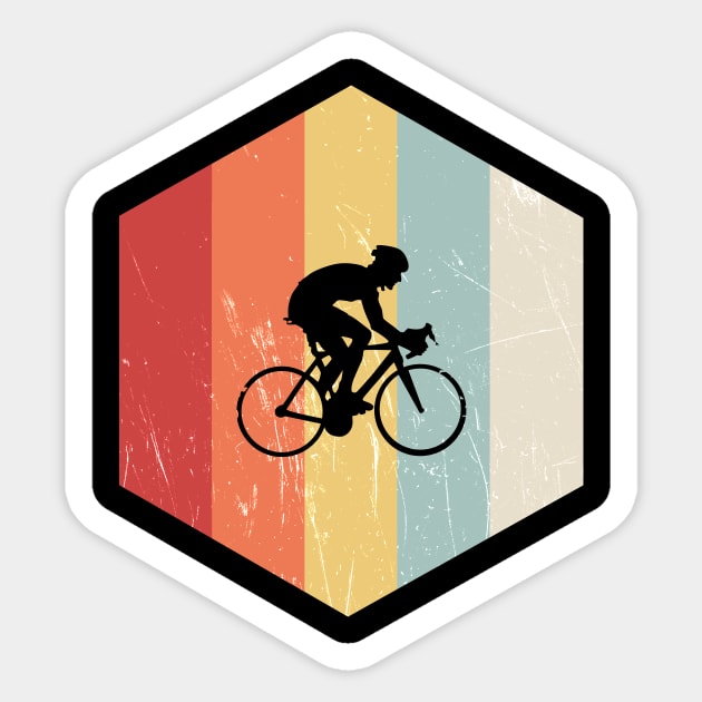 Cycling Retro Distressed Style Sticker by BeDesignerWorld